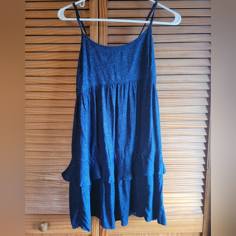 SO Blue Sleeveless Ruffle Dress